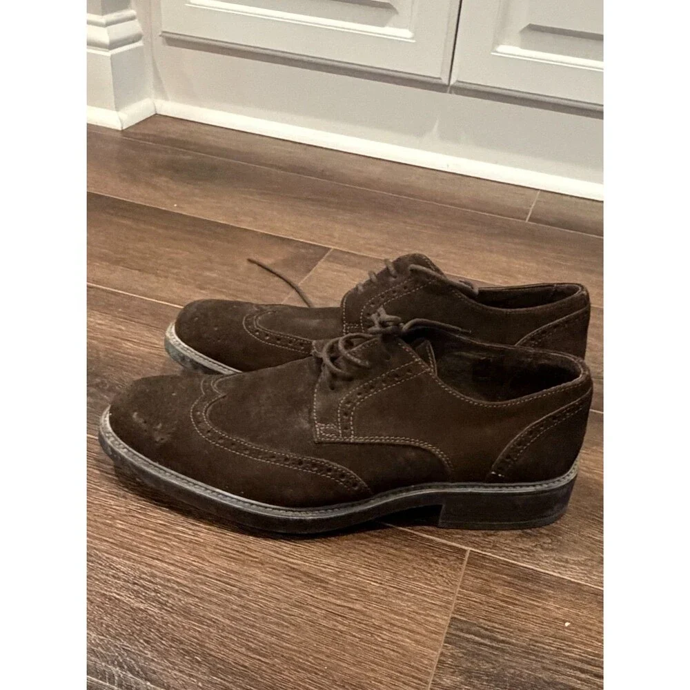 Rudy's Paris Sport Mens 11 EU 44 Suede Wingtip Derby Shoes Brown Brogue Oxford